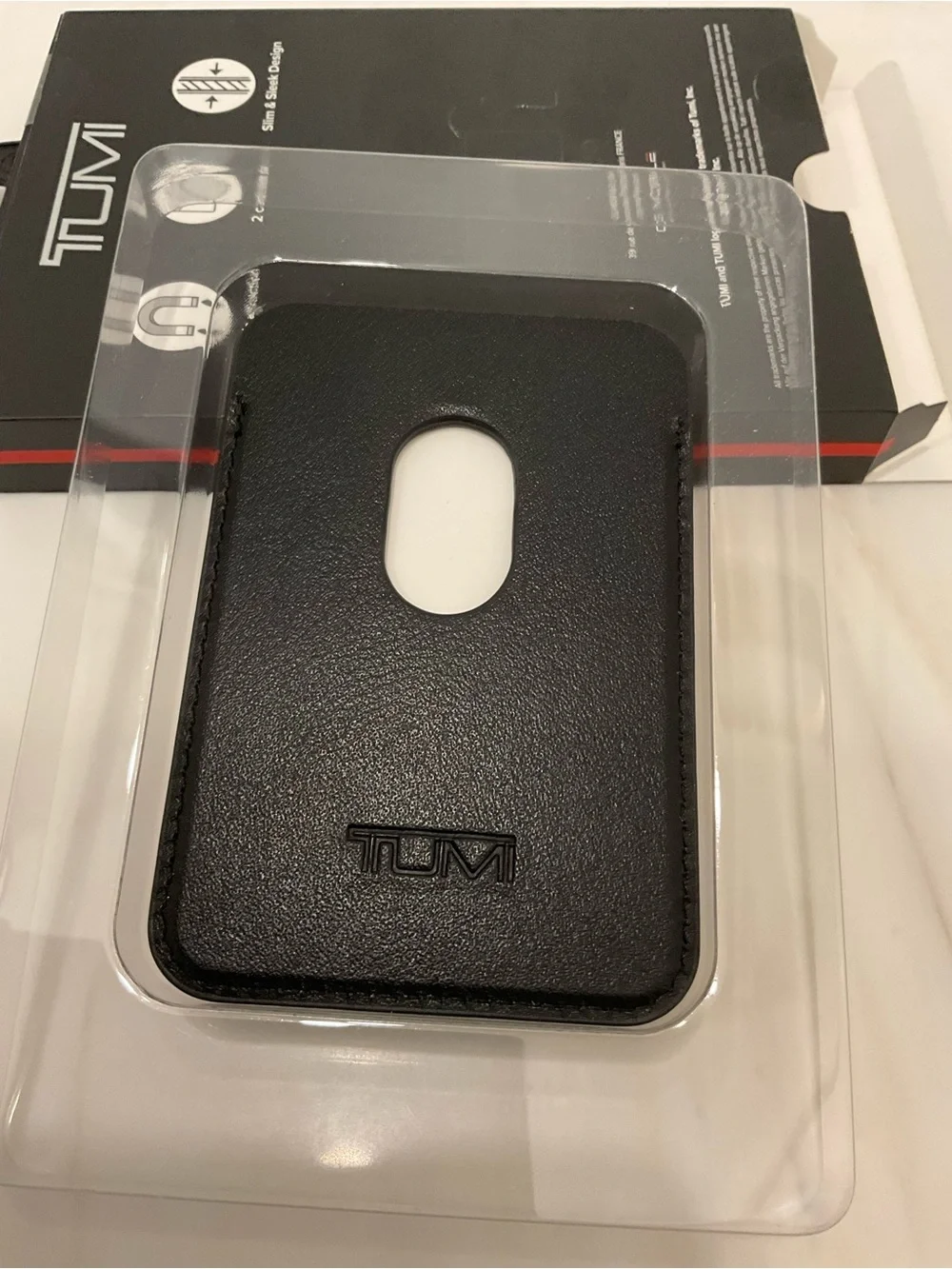 NIB Tumi MagSafe Magnetic 2 Slot Credit Card Holder Wallet - BLACK